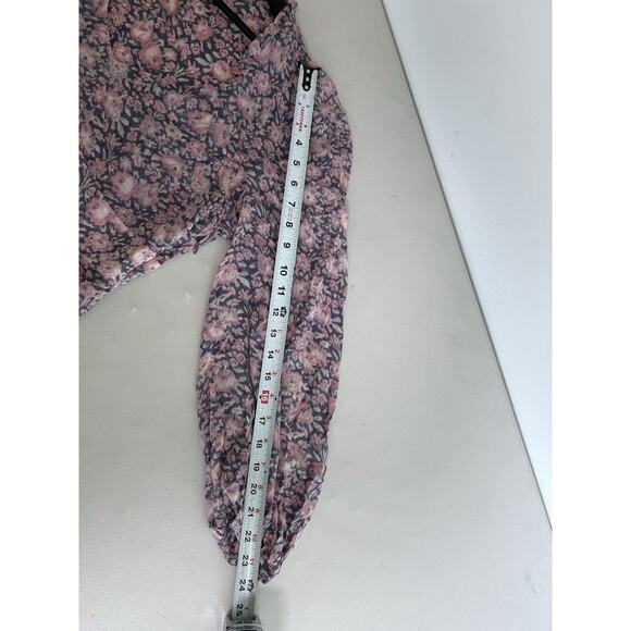 LoveShackFancy Cassidy Dress 6 Pink Floral Puff Sleeve Ocean Breeze Ruffled Mini - Picture 10 of 12